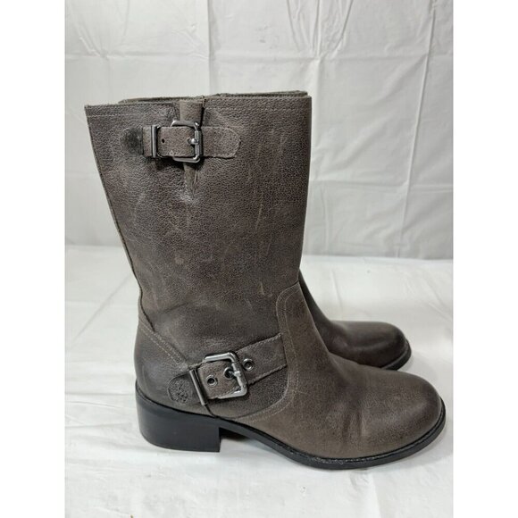 VINCE CAMUTO WEXLE GRAY LEATHER RIDING BOOTS SIZE 9.5 M - Picture 2 of 14